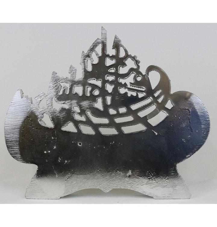 Islamic Table Decor - Bismillah & Ayatul Kursi Silver Boat for Ramadan, Eid, Home Decoration & Gift Giving