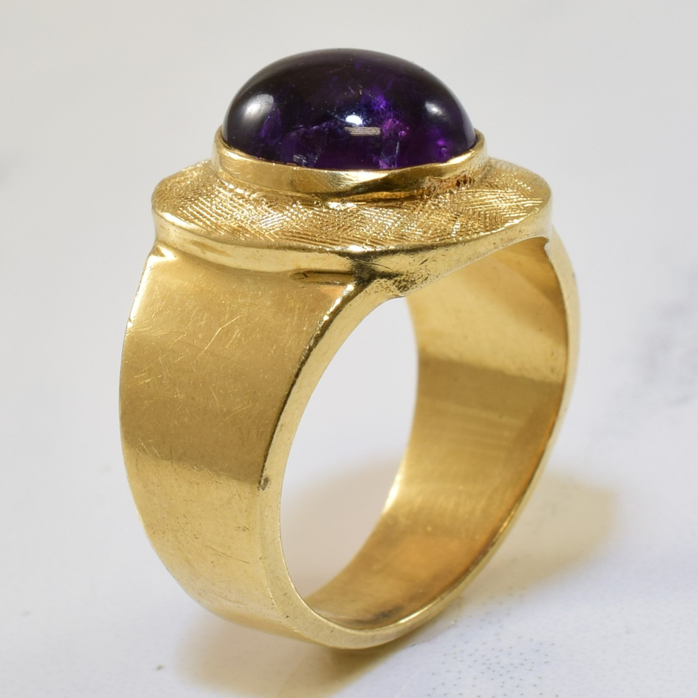 Bezel Set Amethyst Textured Ring - 2.28ct Genuine Gemstone, Size 4, Dainty Women's Jewelry for Everyday Wear, Gift for Her, Wedding, Anniversary & Special Occasions