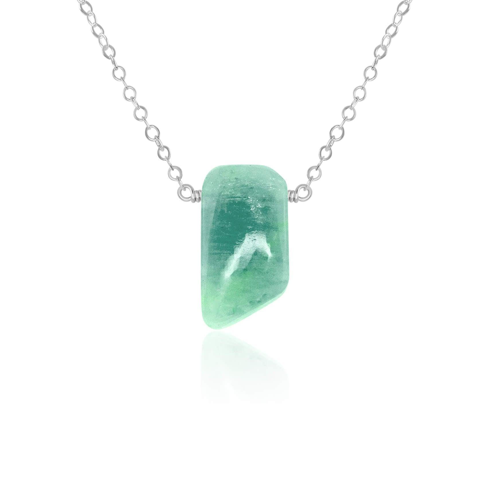 Natural Amazonite Crystal Slab Necklace - Smooth Green Gemstone Jewelry for Women | Healing Stone Pendant for Meditation, Energy Balance & Spiritual Gifts