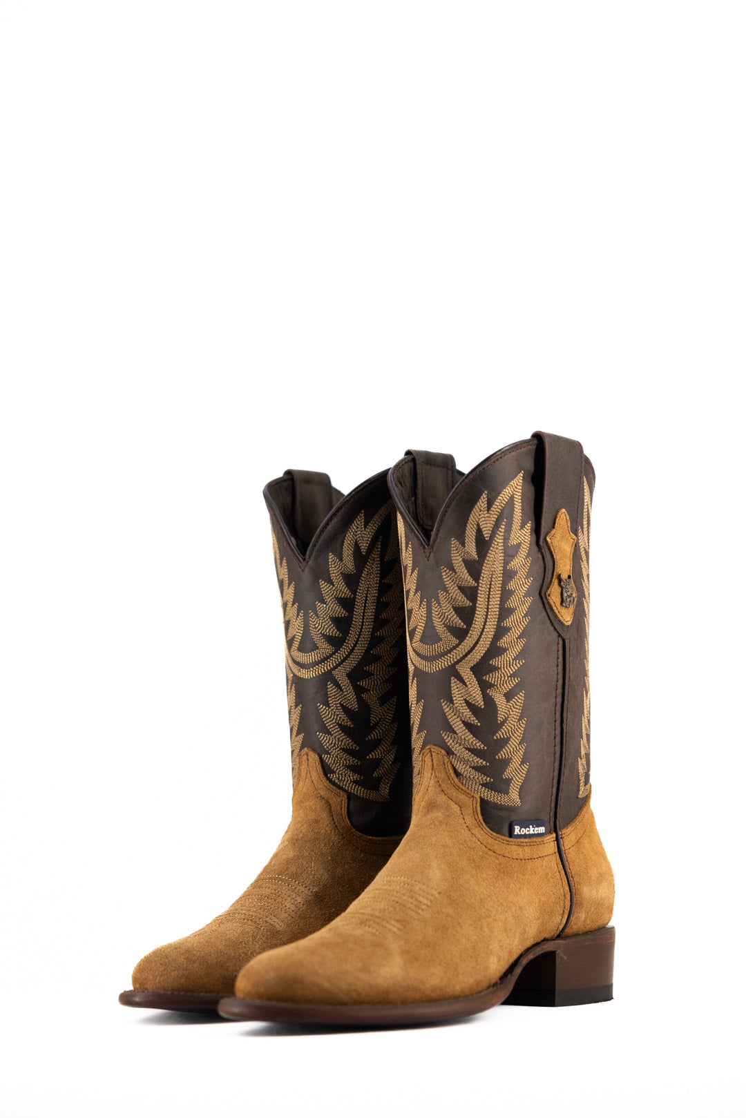 **Men's Marvin Roughout Round Toe Cowboy Boots - Western Style Leather Work Boots for Riding, Country Fashion & Outdoor Activities**