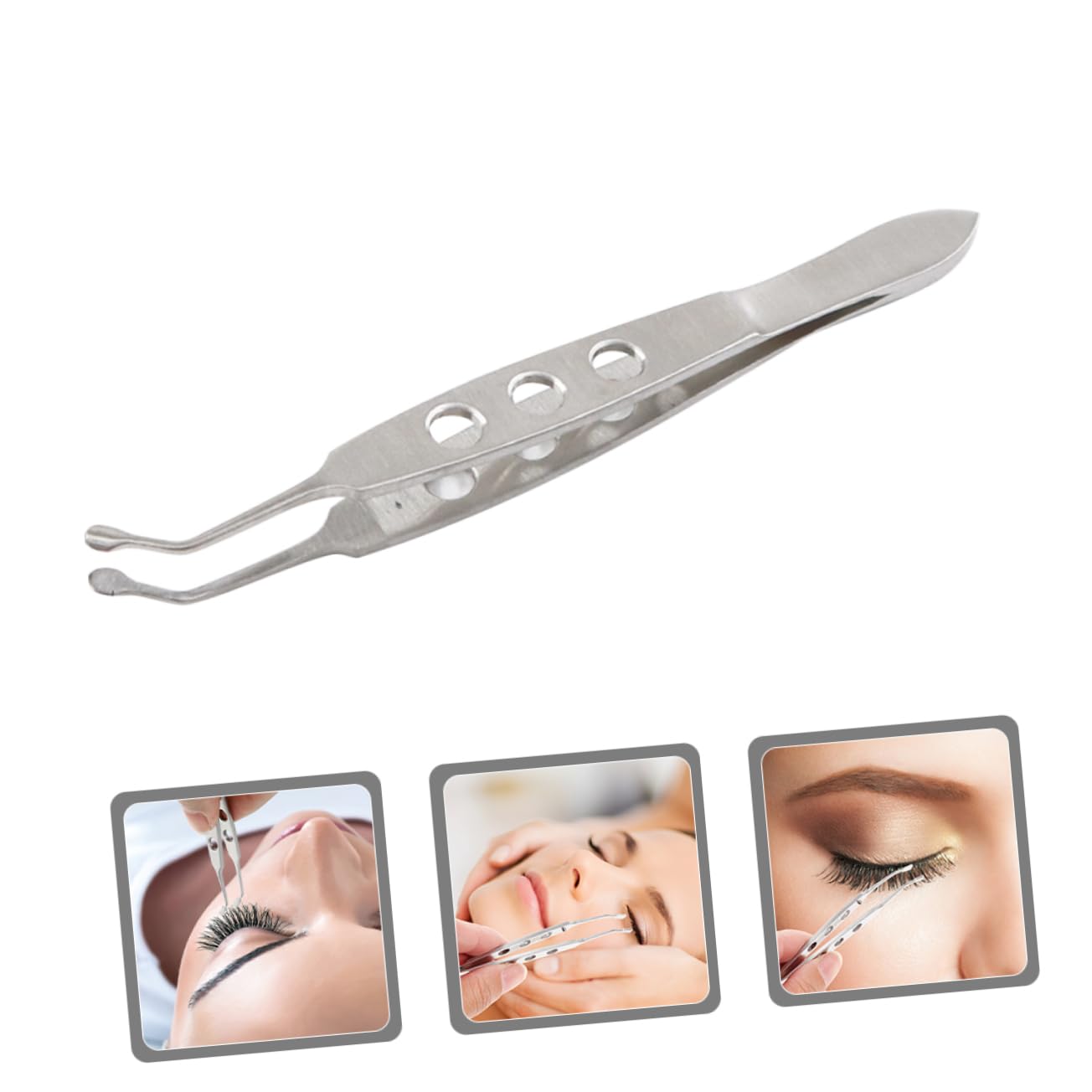 Stainless Steel Meibomian Gland Massage Tweezers - Eyelid Chalazion Remover & Expressor Tool for Stye Treatment, Reusable Eye Care Tweezers (Perfect for Home Spa, Professional Salon & Ophthalmology Use)