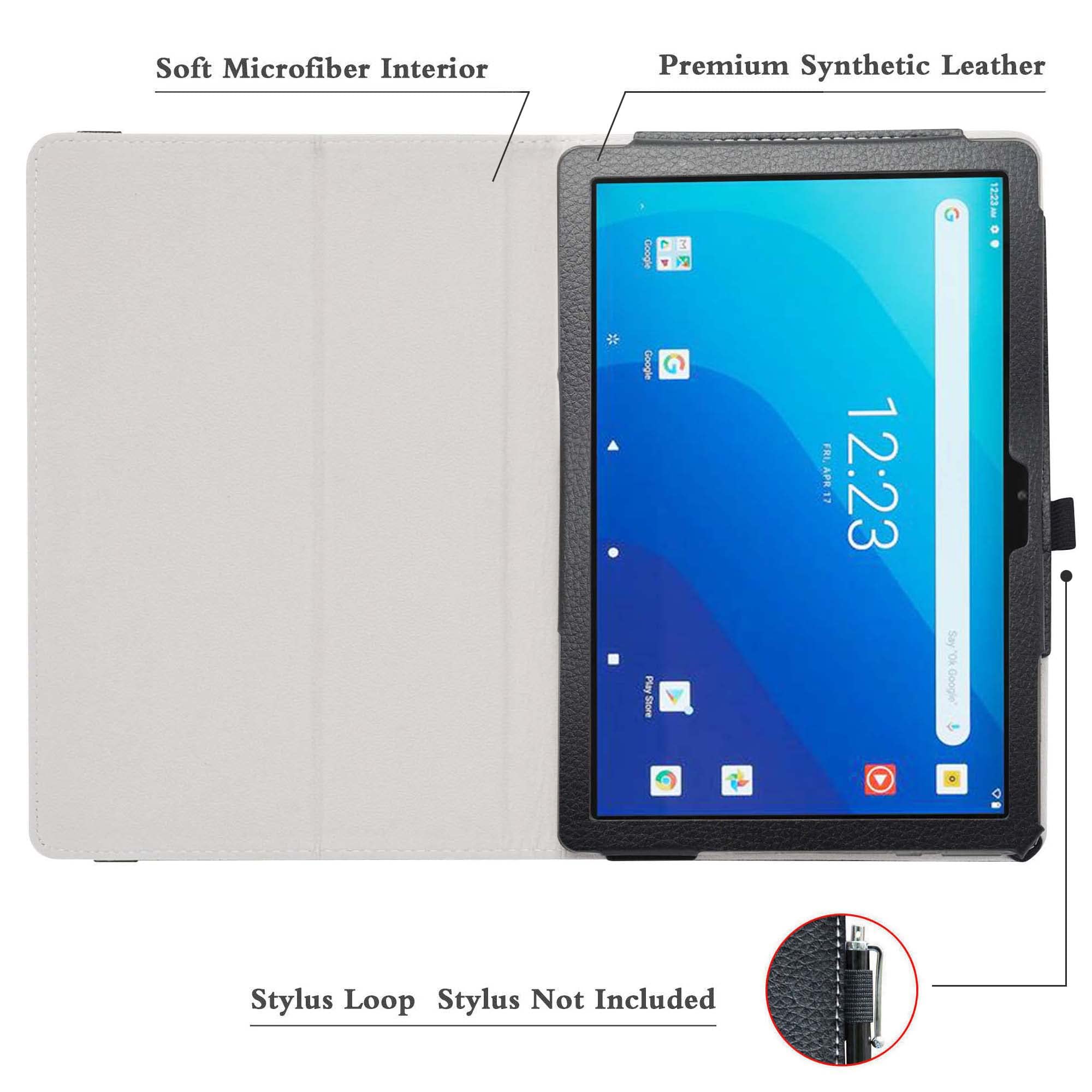 10.1 Inch Tablet Case for Onn (2022 Model) - PU Leather Folio Stand Cover with Auto Wake/Sleep - Perfect for Work, Travel & Home Use - Black