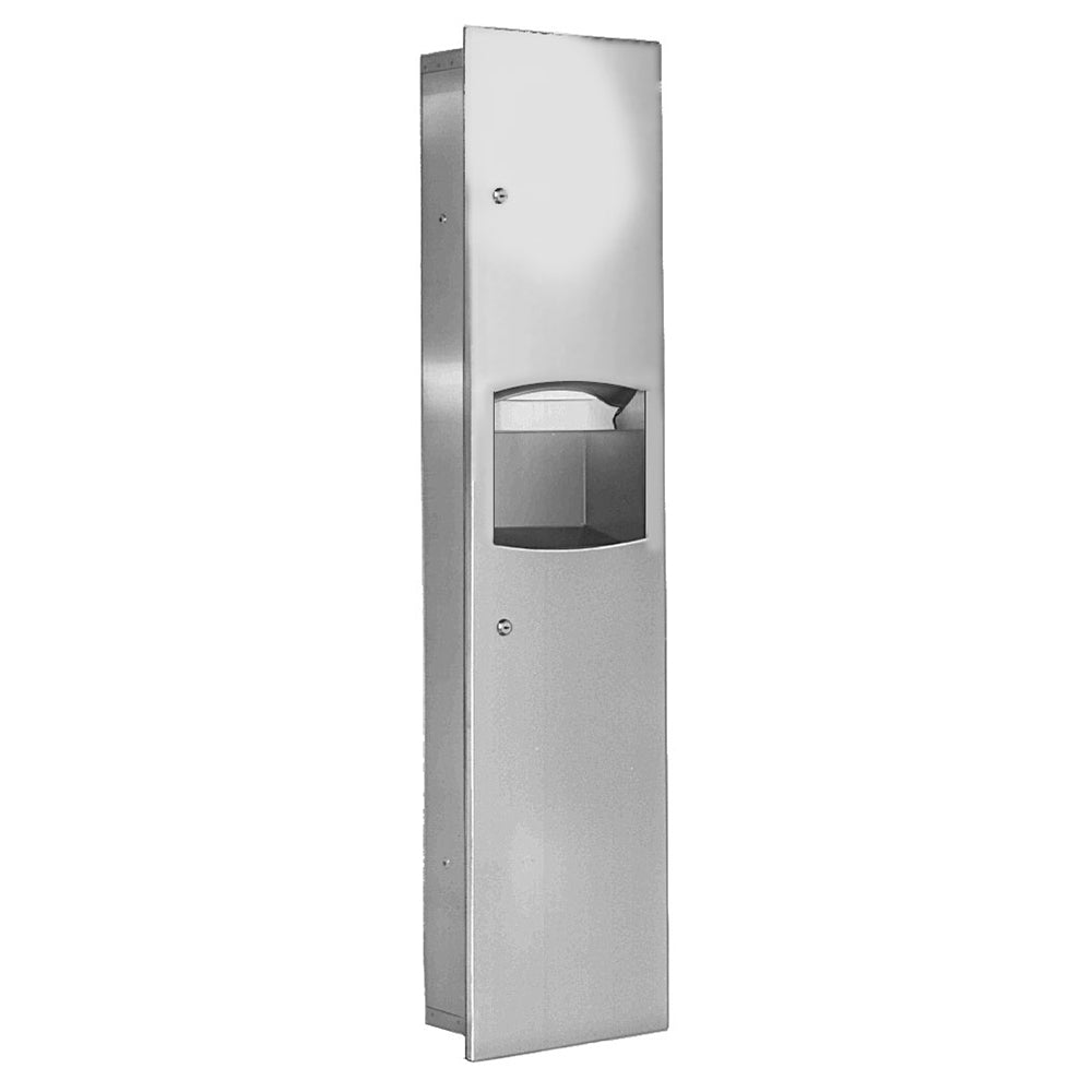 Bradley 2017 1100 Surface Mount Single Multi-Fold Towel Waste Unit - 49 Gallon Capacity for Restrooms, Gyms & Commercial Spaces