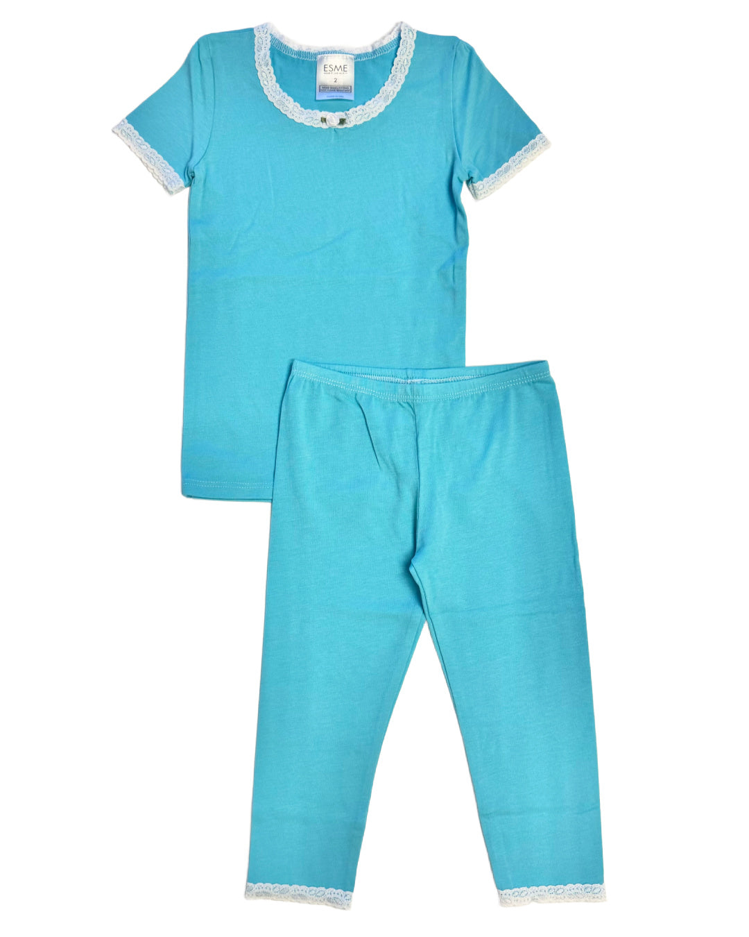 Aqua Short Sleeve Top & High Waist Cropped Legging Set - Women's Workout Outfit for Yoga, Gym & Running | Breathable & Comfortable Activewear