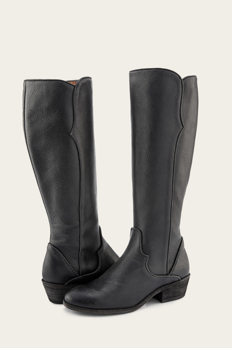 Premium Carson Piping Tall Wide Calf Boots - Vintage & Pre-Owned for Women | Perfect for Fall Fashion, Office Wear & Casual Outfits
