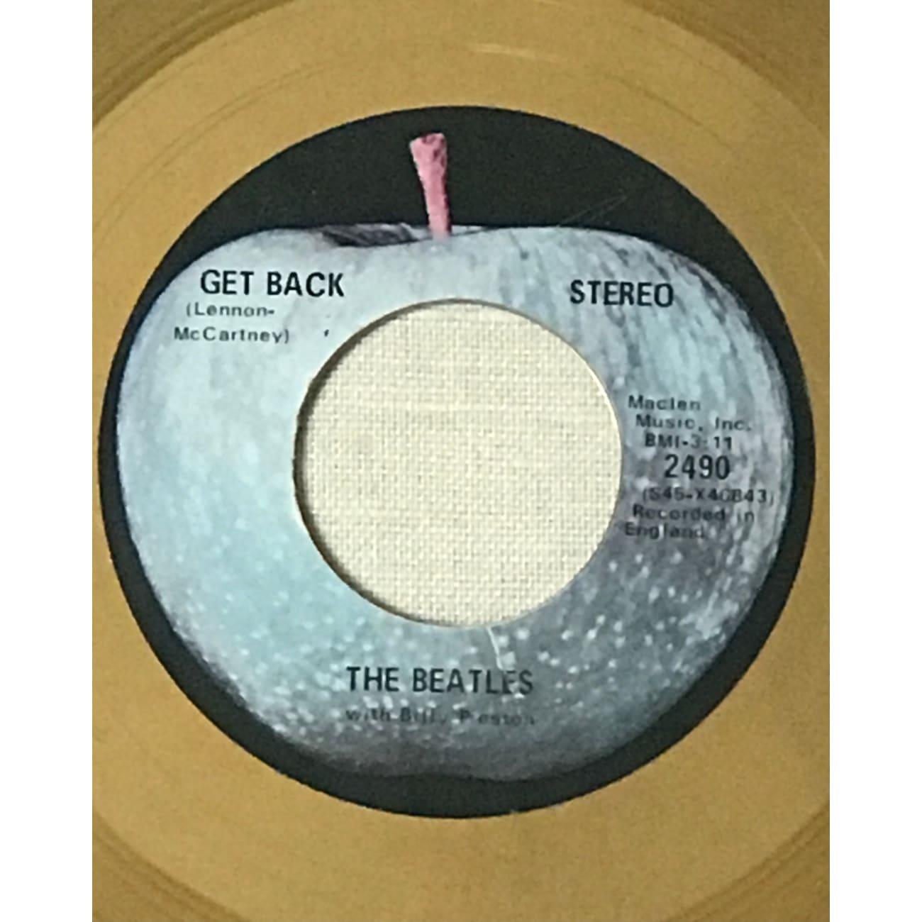 The Beatles Get Back RIAA Gold 45 Award - Rare Collectible Music Memorabilia - Perfect for Beatles Fans & Music Collectors - Display in Home, Office, or Music Studio