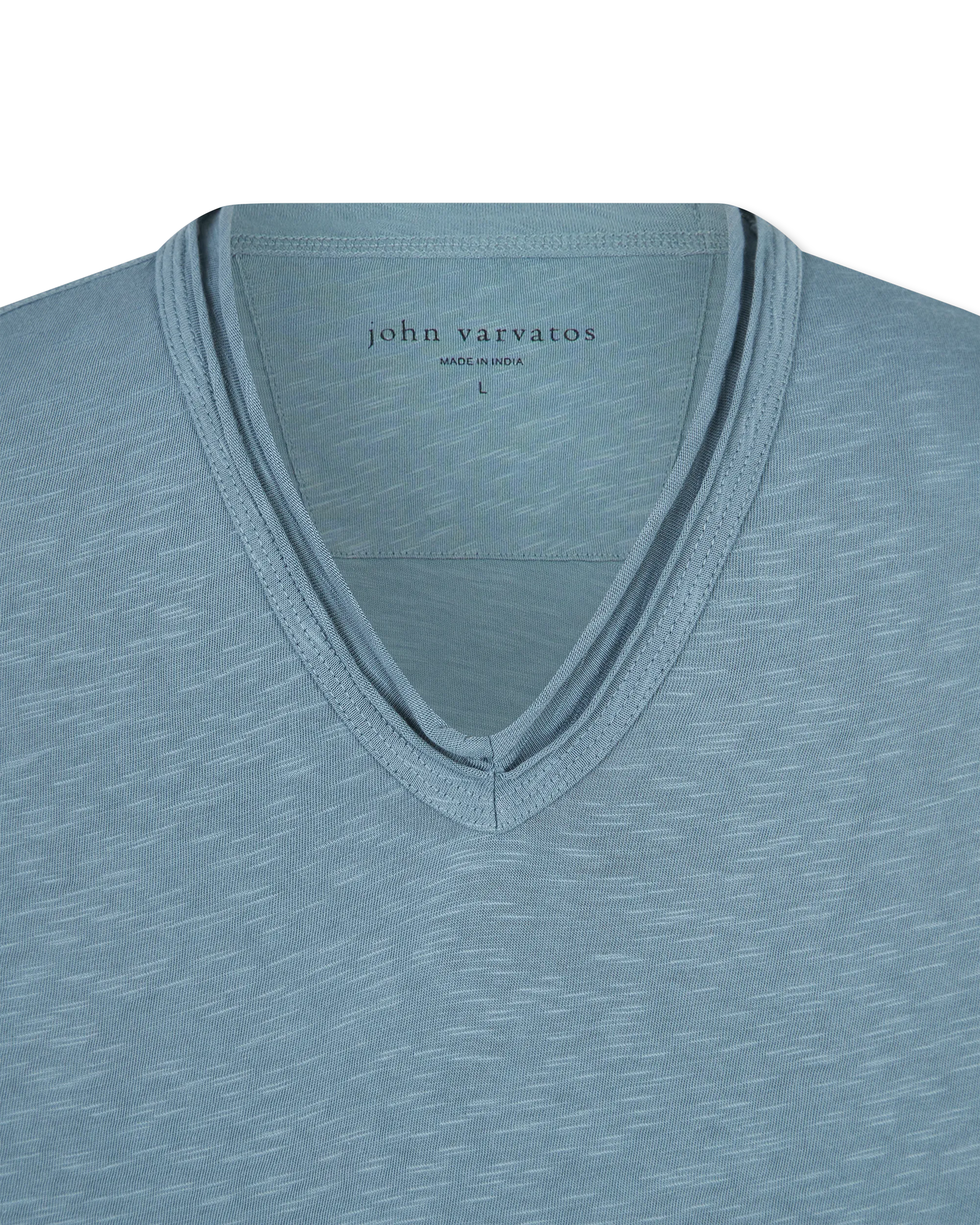 Miles Raw Edge Slub V Neck T-Shirt for Men - Soft & Comfortable Cotton Tee - Perfect for Casual Wear, Outings & Everyday Style