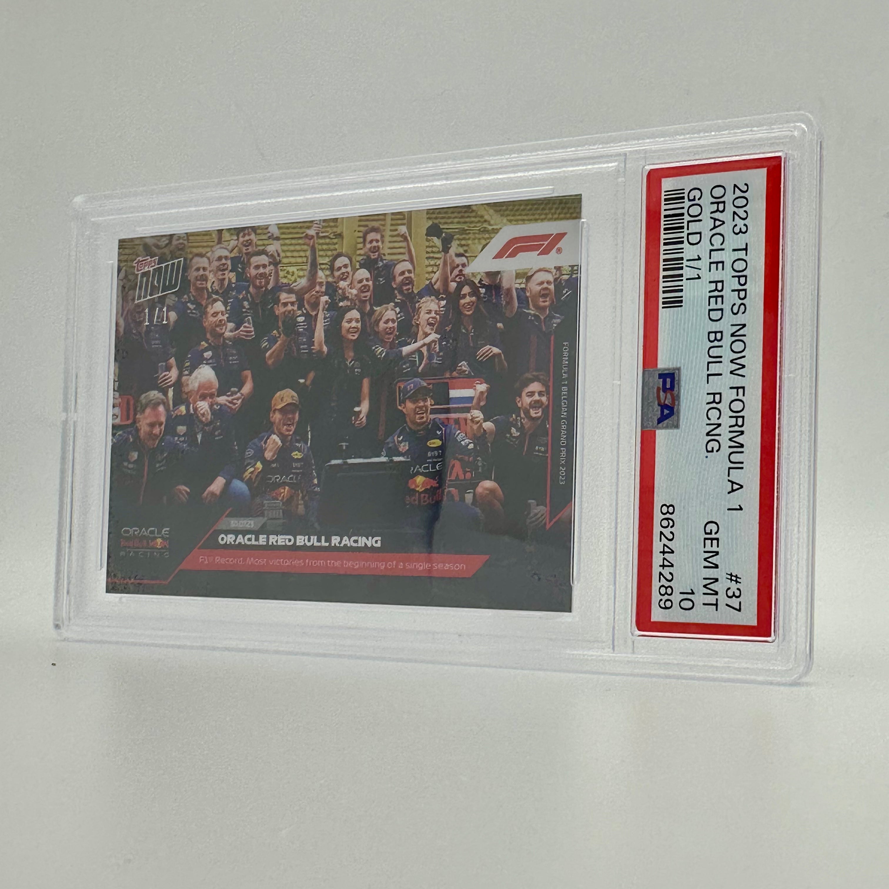 1/1 Gold Oracle Red Bull Racing #37 PSA 10 Graded Trading Card - Perfect for F1 Collectors, Sports Memorabilia Enthusiasts & Racing Fans Display