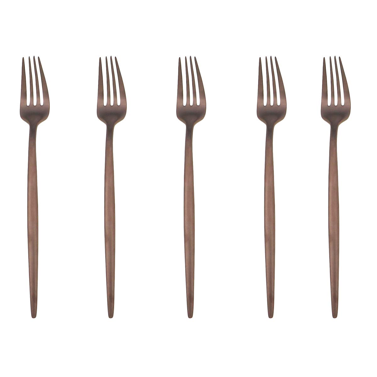 Gugrida 5-Piece Rose Gold Dessert Forks - 304 Stainless Steel Cutlery Set for Parties & Dining