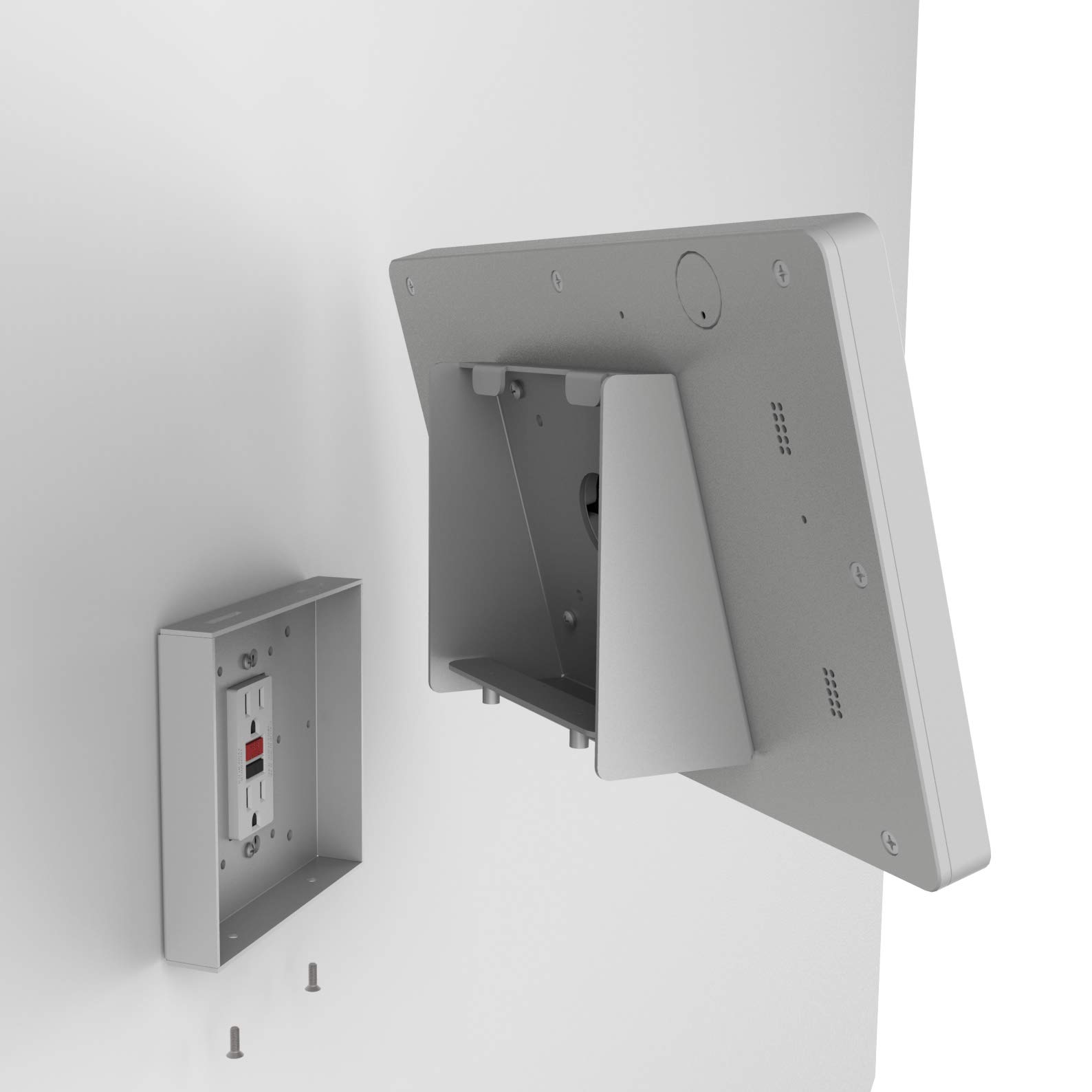 VidaMount Light Grey Wall Mount Enclosure with 15° Fixed Tilt - Compatible with Samsung Galaxy Tab A 10.5 (2018) | Perfect for Home, Office & Retail Display Mounting