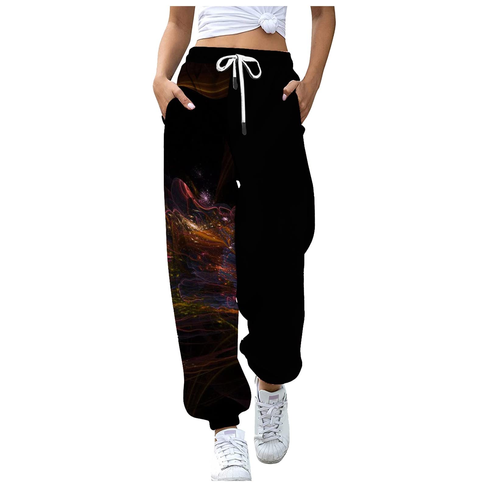 Women's Summer Printed Pencil Pants - Stretchy Elastic Waist Fashion Trousers for Office, Work & Casual Wear | Trendy Ladies' Slim Fit Bottoms