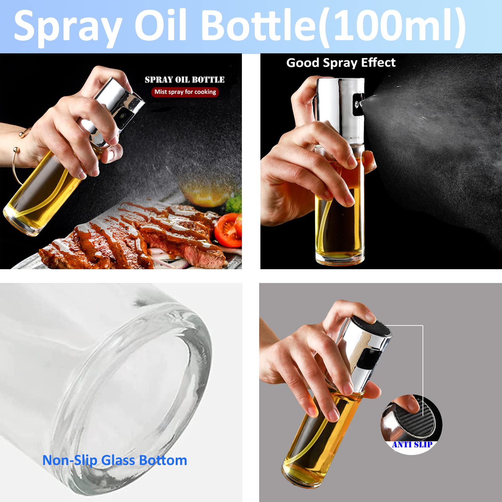 5-in-1 Air Fryer Accessories Kit - Oil Proof Disposable Paper Liners, Reusable Silicone Liners, Oil Sprayer, Magnetic Cheat Sheet with Cooking Times & Temperature Guide, Digital Cookbook | Perfect for Healthy Frying, Meal Prep & Family Cooking