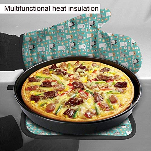 Heat Resistant Oven Mitts and Potholders Set - Waterproof BBQ Grilling Gloves for Cooking, Baking & Kitchen Safety - Perfect for Grilling, Baking, Roasting & Handling Hot Dishes