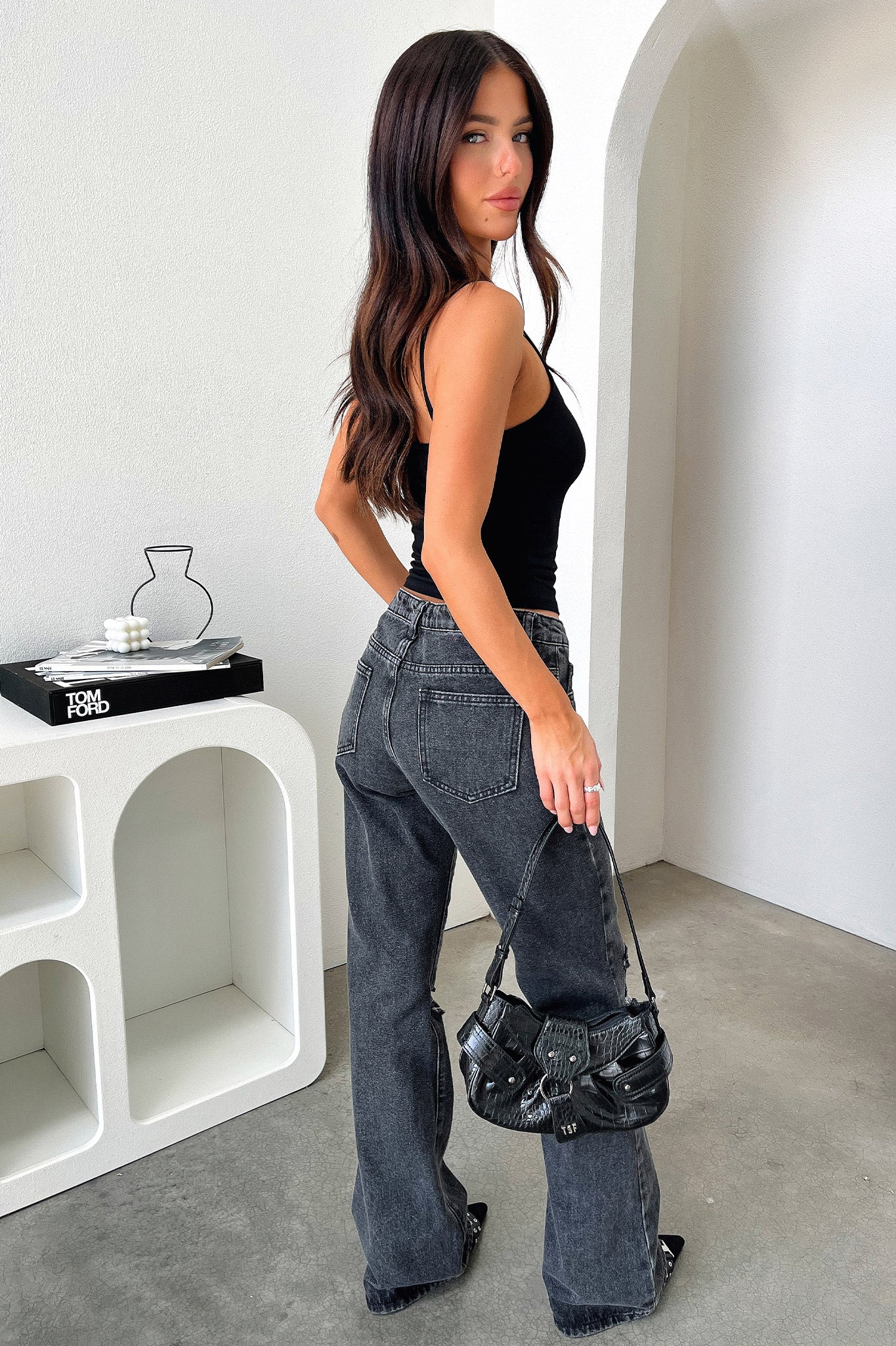 Jesse Low Rise Black Jeans for Women - Trendy Slim Fit Stretch Denim Pants for Casual Wear & Night Out