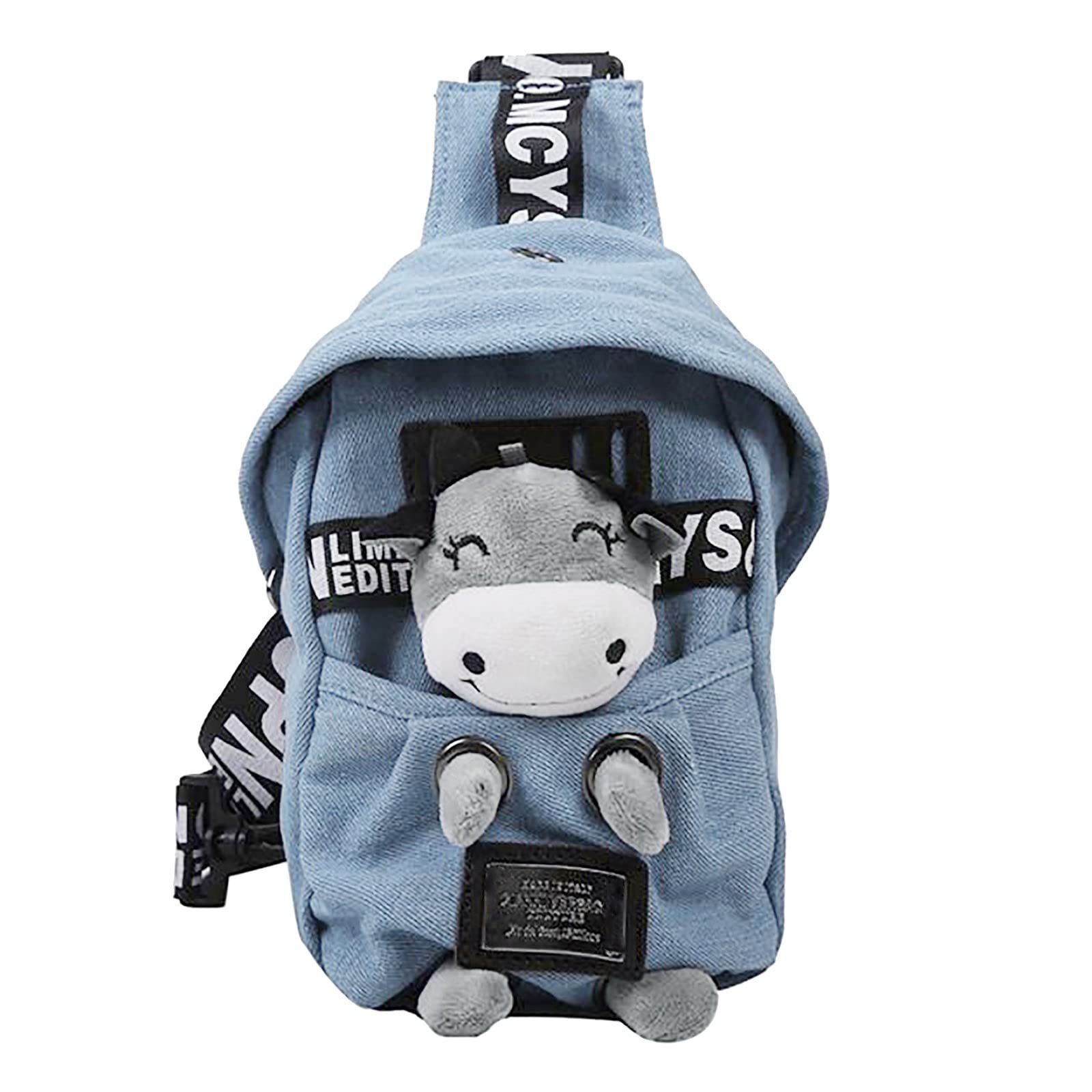 **Cute Animal Print Chest Bag for Women - Fashionable Canvas Crossbody Bag with Cartoon Design - Perfect for Travel, Shopping & Casual Outings**