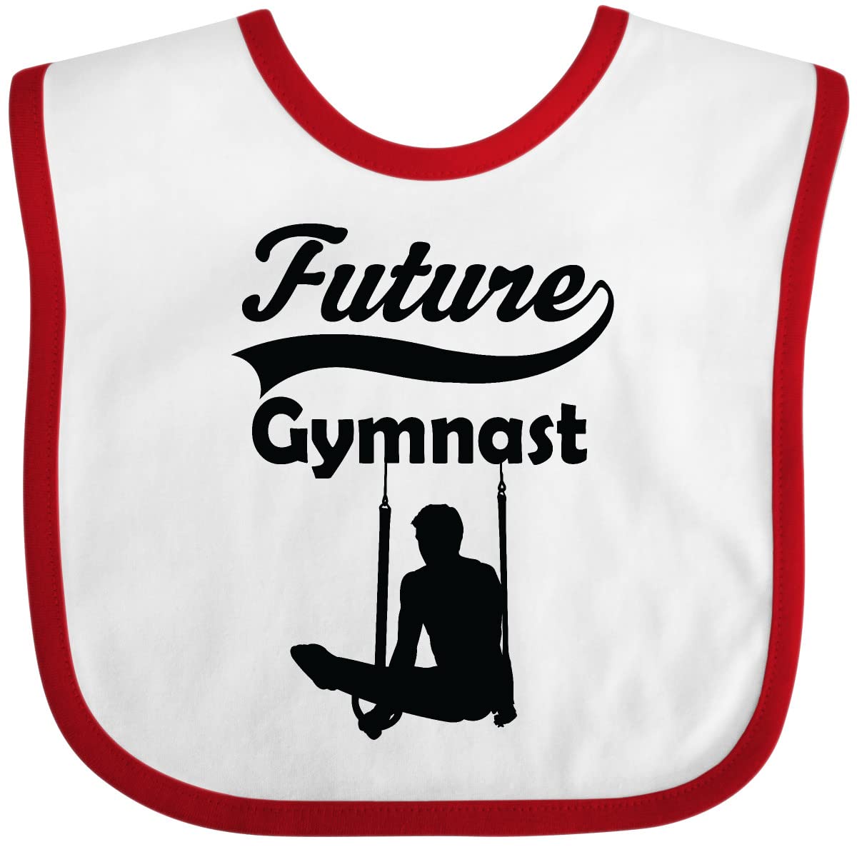 Inktastic Future Gymnast Baby Boy Bib - Soft Cotton Drool Bib for Infants - Perfect for Feeding, Teething & Playtime