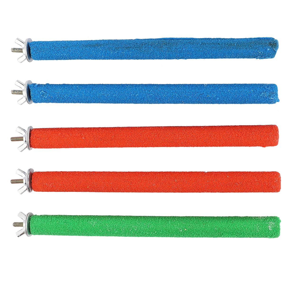5pcs Frosted Parrot Perch Stand - Bird Climbing Toy with Grinding Stick for Beak & Claw Care - Durable Play Stand for Parrots, Cockatiels, Lovebirds - Perfect for Cage Accessories & Bird Exercise