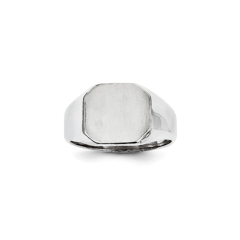 14K White Gold Signet Ring for Men & Women - Personalized Engraved Initials - Classic & Elegant Jewelry Gift for Weddings, Anniversaries, and Special Occasions