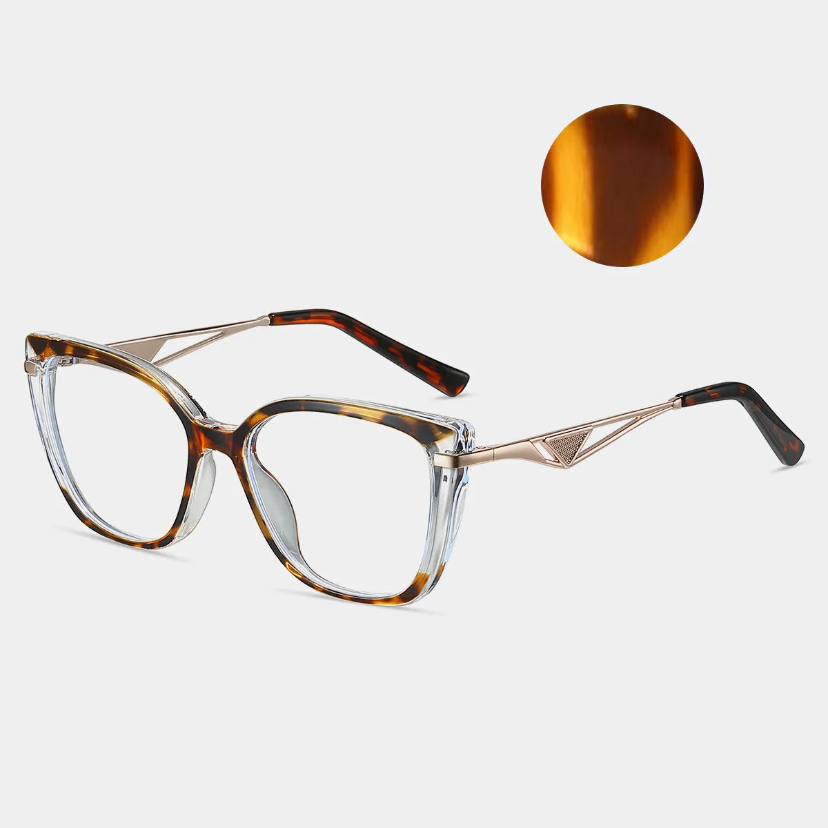 CCspace Women's Full Rim Square Cat Eye Titanium Eyeglasses Frame - Lightweight TR90 Material for All-Day Comfort - Perfect for Office, Reading & Fashion Accessories