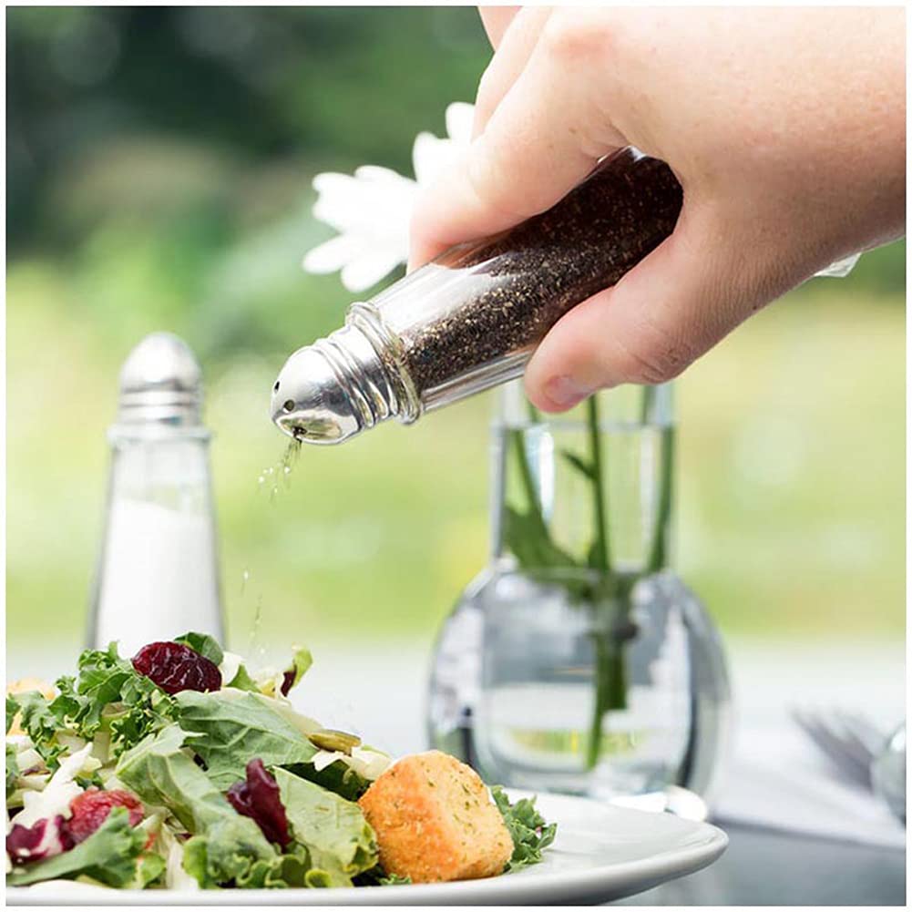 2-Pack Refillable Glass Salt and Pepper Grinder Set - Adjustable Coarseness, Spice Mill for Kitchen, Dining Table & Camping Use
