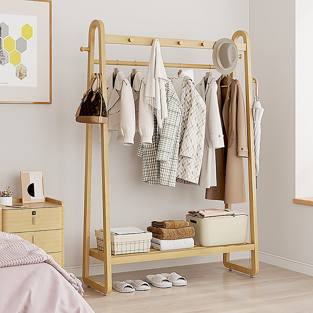160x100cm Slim Space Saving Clothes Rack - Stylish Freestanding Garment Organizer for Bedroom, Closet & Laundry Room