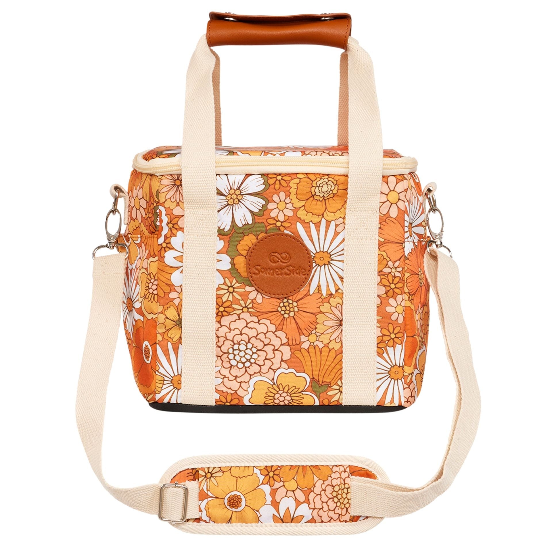 Portable Mini Cooler Bag for Picnics, Beach & Outdoor - Insulated Lunch Box for Food & Drinks - Golden Hour Design - Perfect for Camping, Travel & Work Lunch