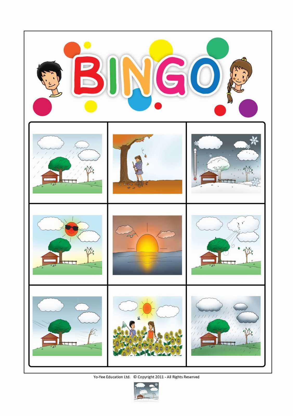 Weather & Seasons Flash Cards with Bingo Game - Educational Vocabulary Picture Cards for Toddlers, Kids & Adults - Perfect for Classroom Learning & Family Game Night