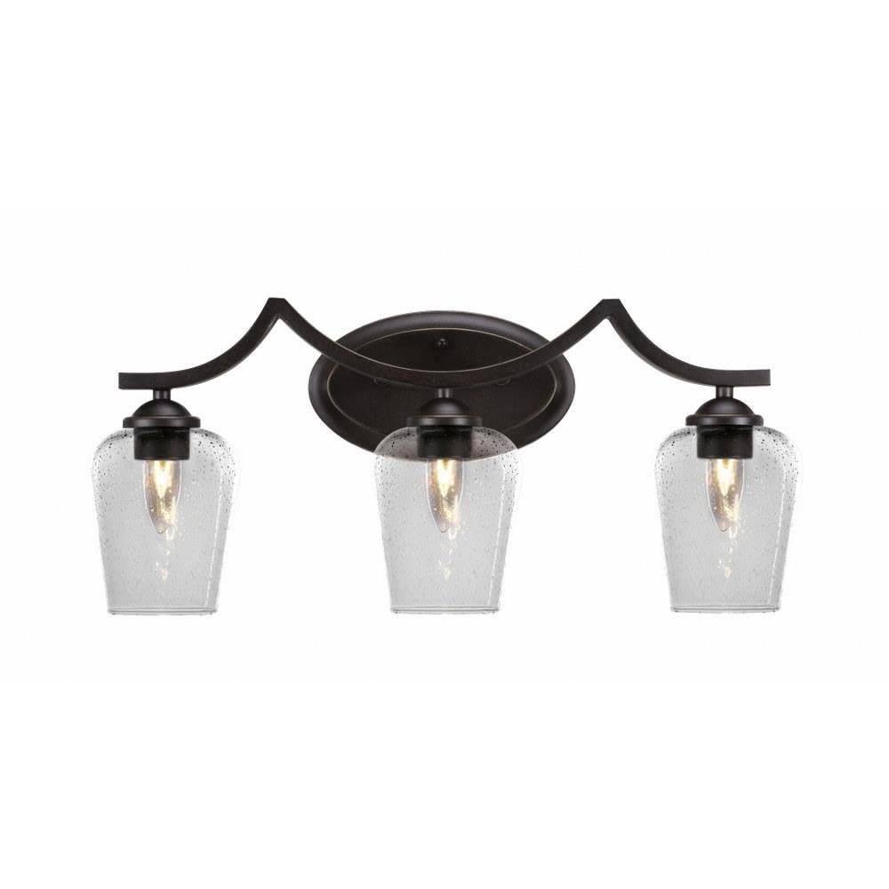 Zilo 3-Light Bathroom Vanity Light Fixture in Dark Granite - Modern LED Wall Sconce for Bathroom Mirror Lighting (553-DG-210) - Perfect for Home, Hotel, Spa & Salon Décor