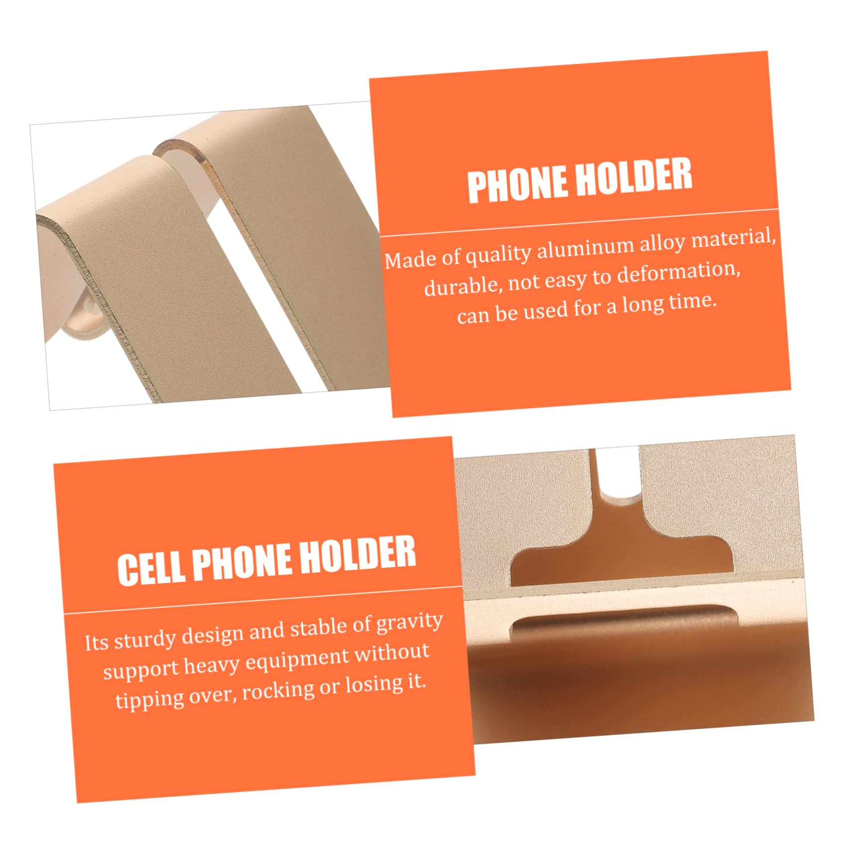 Aluminum Universal Tabletop Phone Stand Holder - Adjustable Phone Bracket for Cell Phone, Tablet, and Computer - Perfect for Desk, Kitchen, and Video Calls