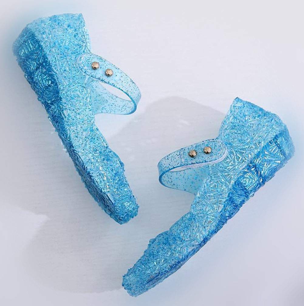YouKD Girls Princess Cosplay Shoes - Sparkling Crystal Jelly Sandals for Dress Up, Halloween Costumes & Birthday Parties | Comfortable & Stylish Kids' Play Shoes