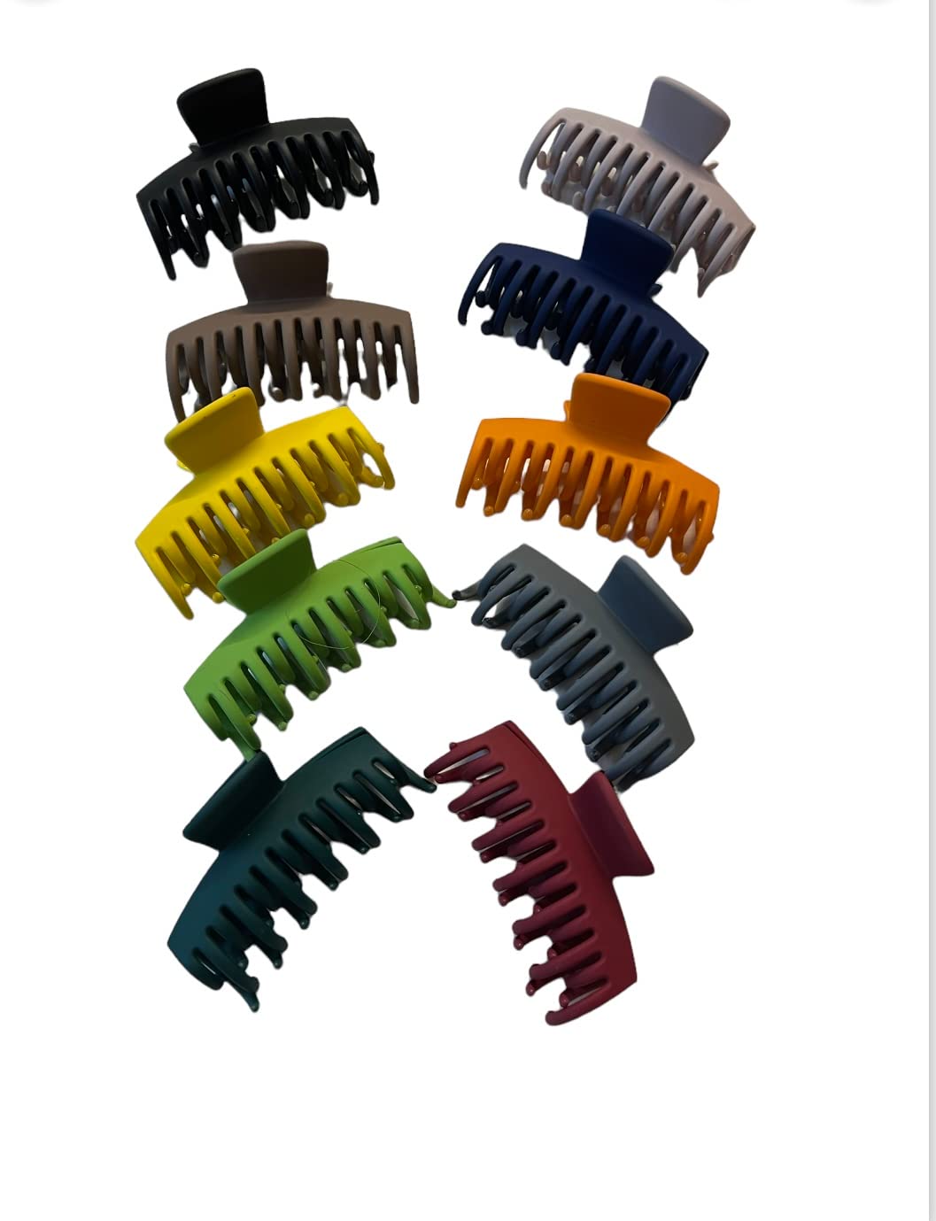 Multicolor XL Hair Claw Clips for Women - 3 Pack, Perfect for Ponytails & Updos