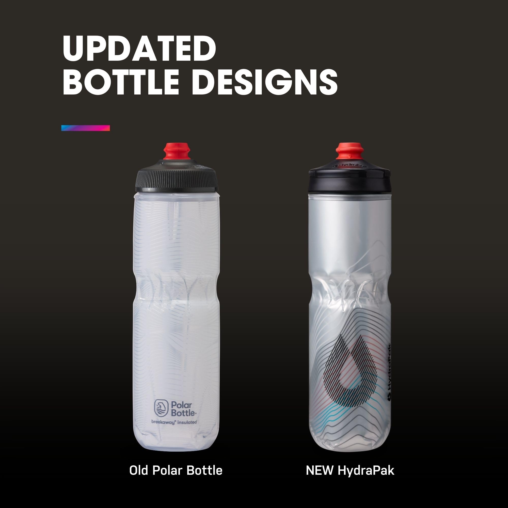 Polar Bottle Breakaway Insulated Water Bottle - BPA Free, 24 oz Cycling & Sports Squeeze Bottle (Jersey Knit - White) - 2 Pack - Perfect for Biking, Running, Gym & Outdoor Activities