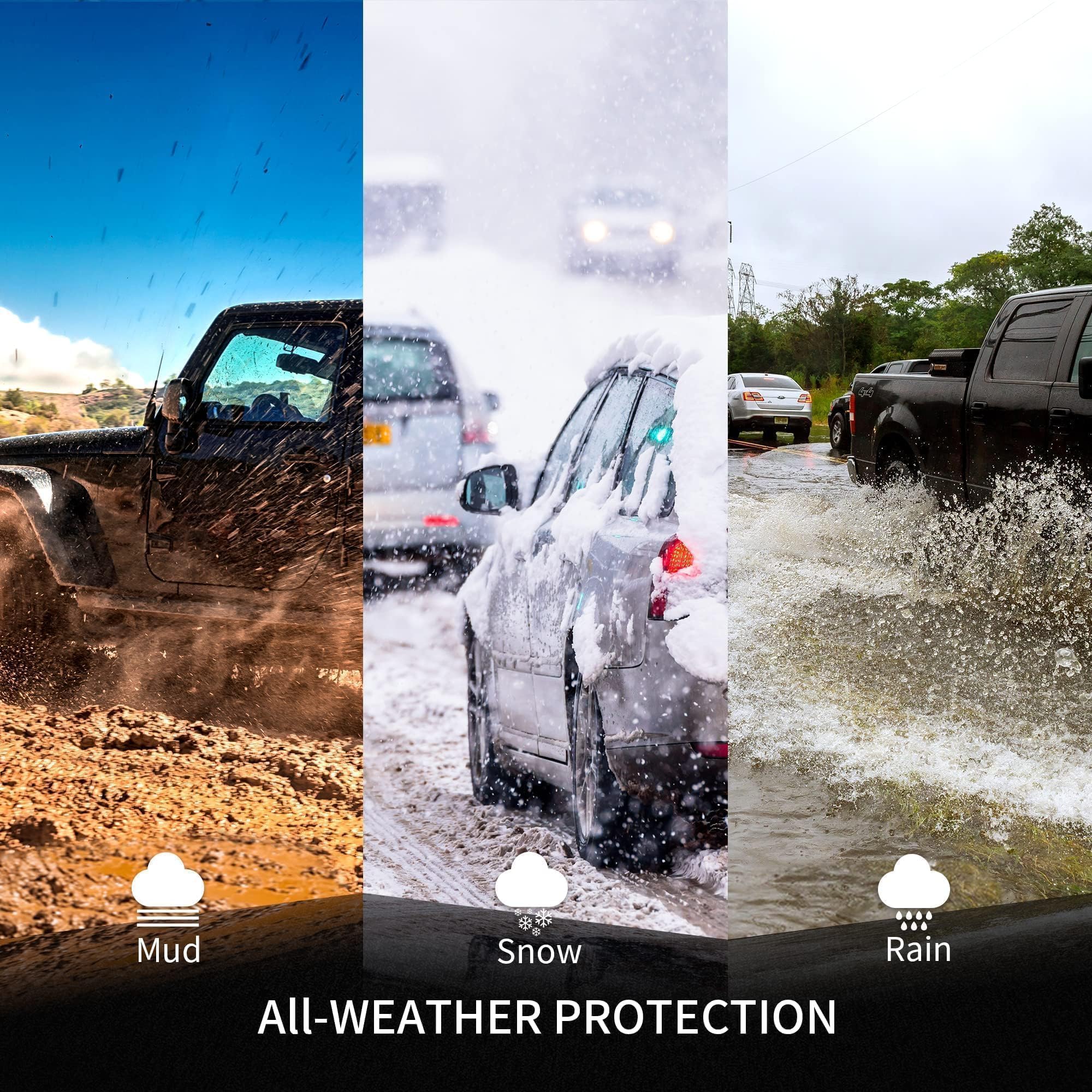 OEDRO Upgraded All-Weather Floor Mats for 2019-2025 Chevrolet Silverado 1500 & GMC Sierra 1500 | 2020-2025 Chevy Silverado/GMC Sierra 2500HD/3500HD Crew Cab | Heavy Duty Protection | Perfect for Off-Roading, Camping & Daily Commute