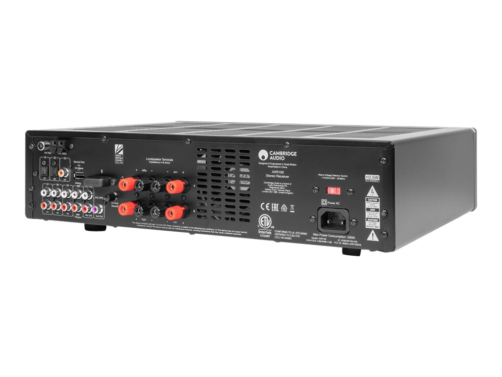 Cambridge Audio AXR100 Stereo Receiver - Hi-Fi Audio Amplifier for Home Theater & Music Listening | Premium Sound Quality, Bluetooth Connectivity, 100W Power Output | Perfect for Vinyl, Streaming & Home Entertainment Systems