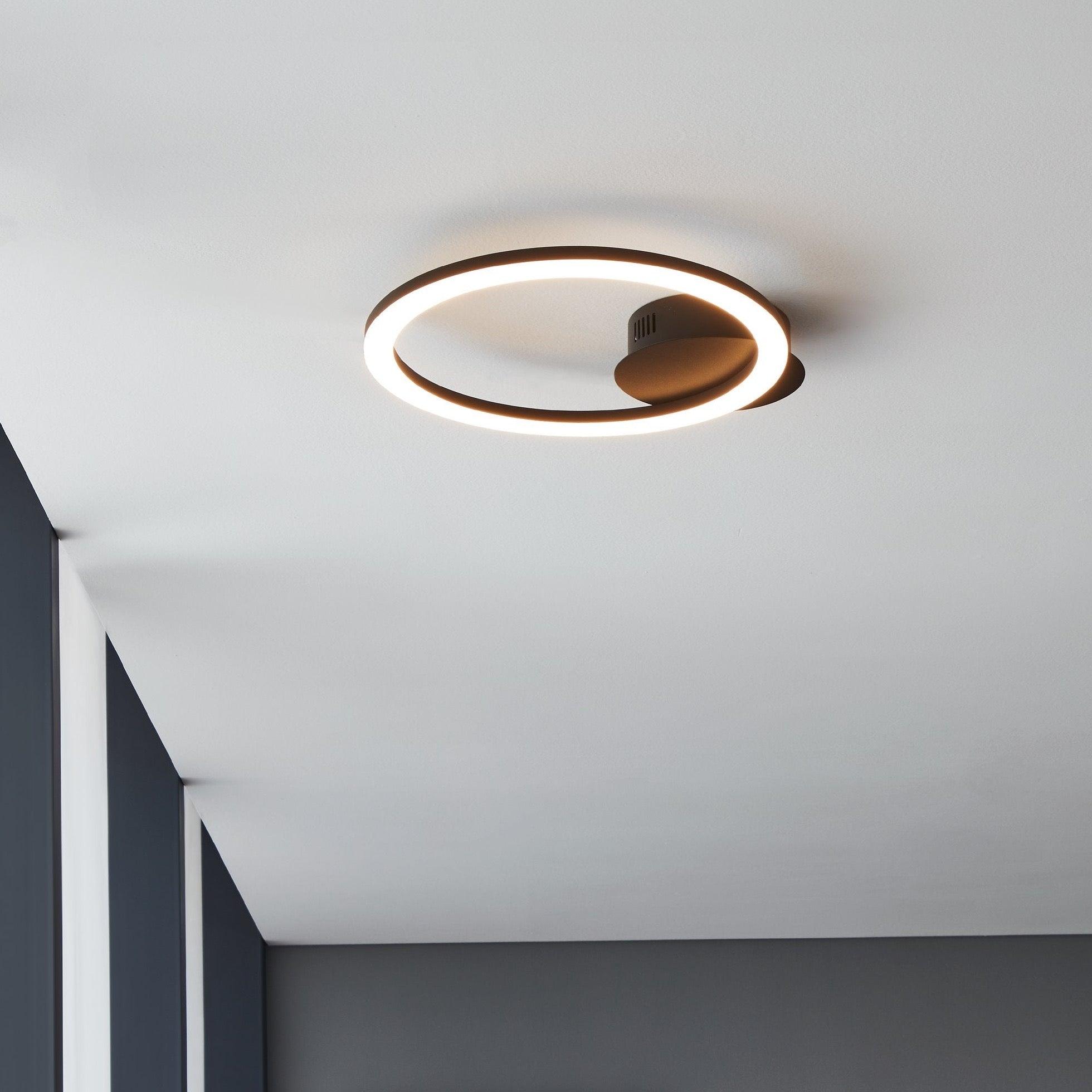 Eglo Connect Parrapos Z Smart LED Round Flush Mount Ceiling Light - Dimmable WiFi-Enabled Lighting for Bedroom, Living Room & Kitchen