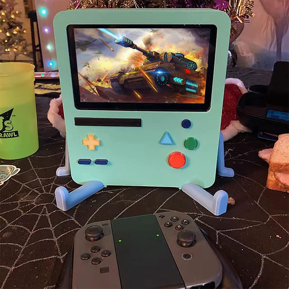 IRISFLY Nintendo Switch Stand Dock - Portable Playstand Holder for Switch OLED & Regular Models | Cute Gaming Accessories Case Decor (Smile Blue) | Perfect for Travel, Bedroom Gaming & Display