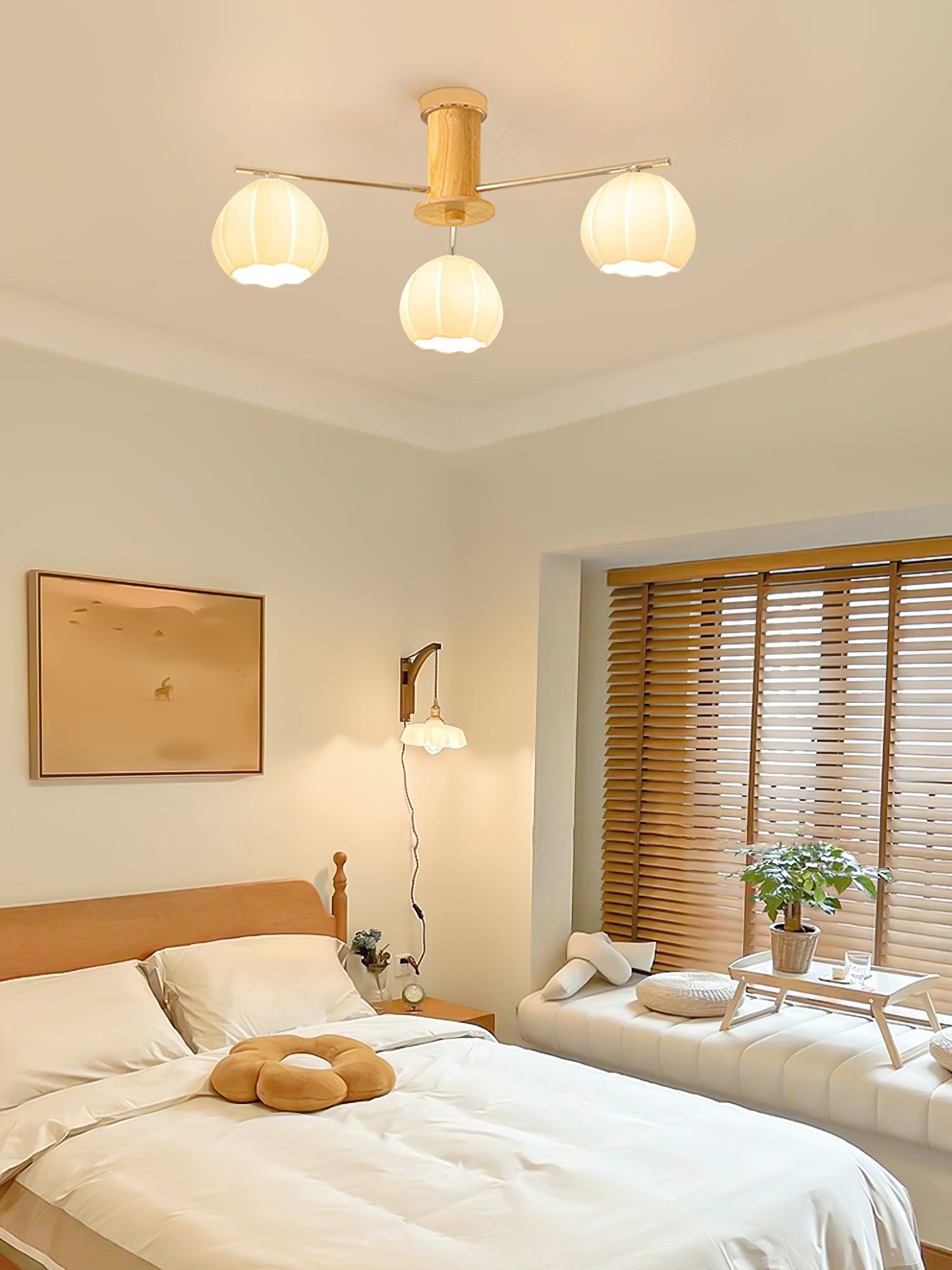 Modern Flower Buds Ceiling Light Fixture - Elegant Floral Design LED Chandelier for Living Room, Bedroom & Dining Room Decor - Perfect for Home, Office and Wedding Venue Lighting