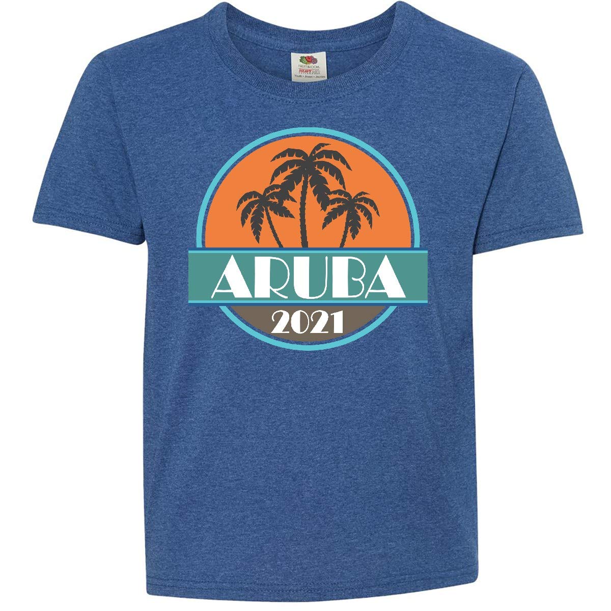 Inktastic Aruba 2021 Vacation Trip Souvenir Youth T-Shirt | Soft Cotton Tee for Boys & Girls | Perfect Island-Themed Gift for Beach Holidays & Summer Travel