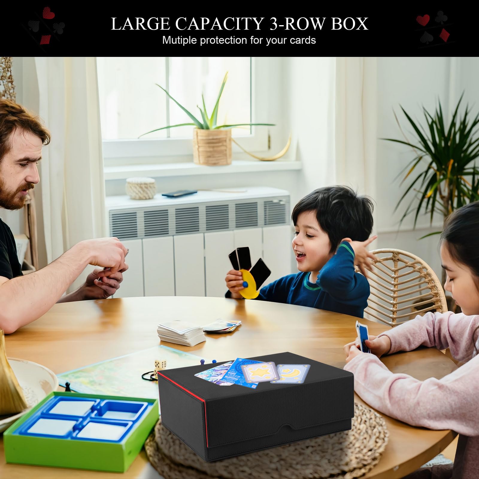 LIFEJXWEN MTG Commander Deck Box - Holds 1800+ Trading Cards, Includes 8 Dividers for Magic Commander TCG - Perfect for Card Storage, Organization & Travel