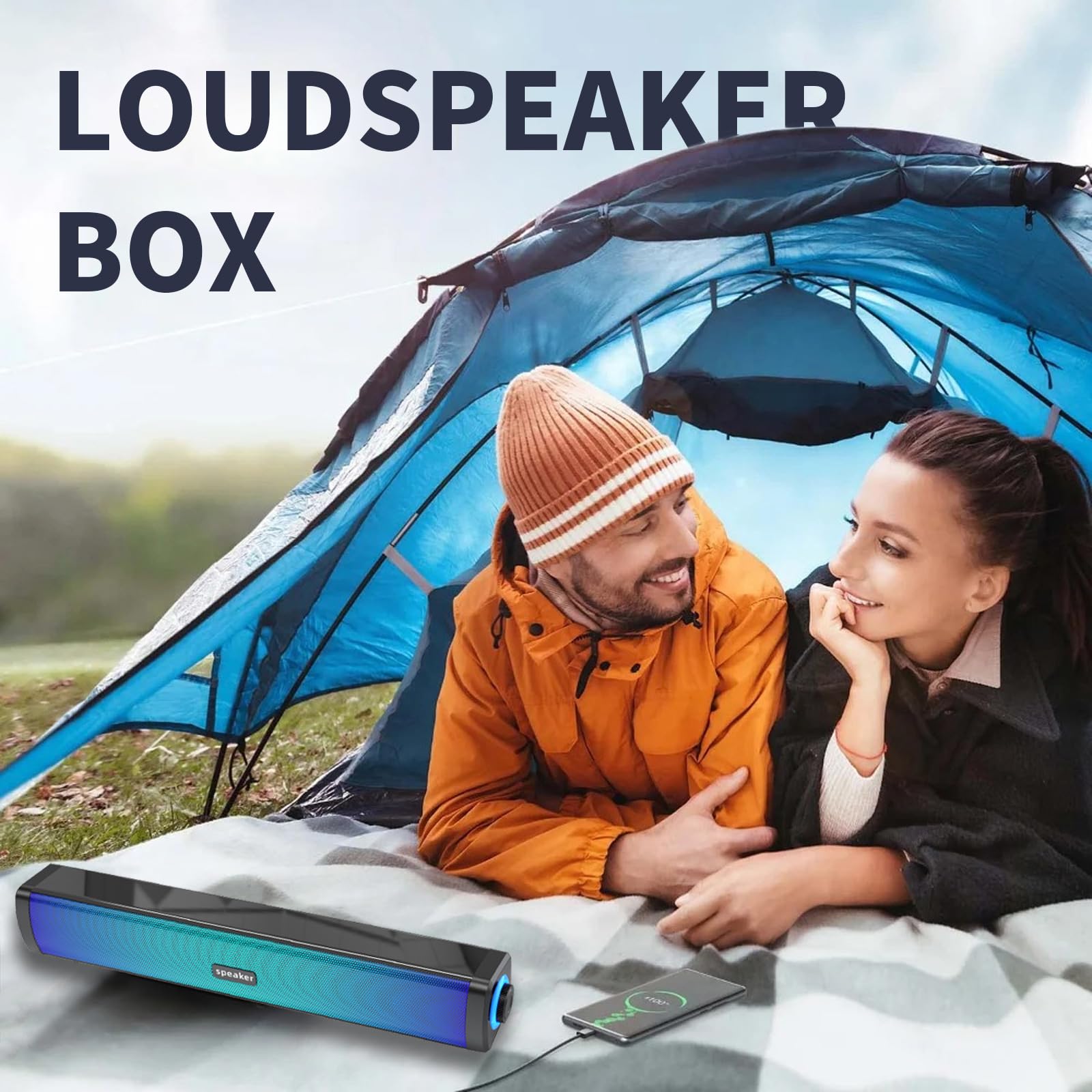 Wireless Bluetooth Computer Speakers with Touch Control & RGB Lighting - USB Powered PC Gaming Speakers for Desktop, Laptop, Tablet - Perfect for Gaming, Music, Movies & Home Office Setup