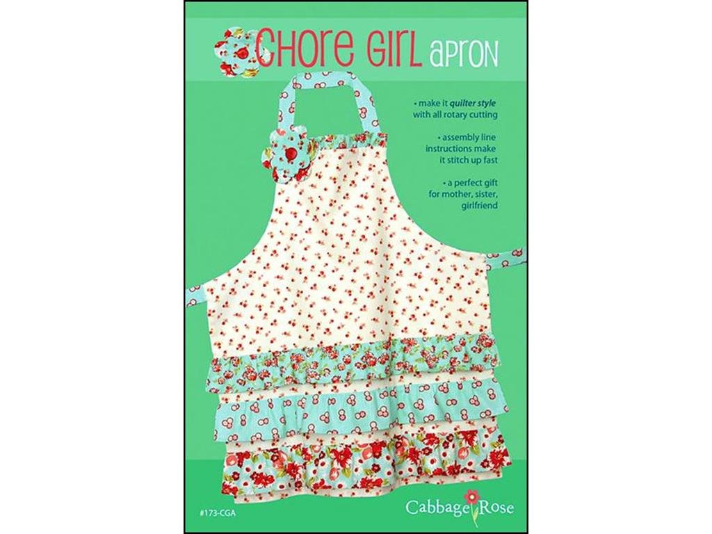 Cabbage Rose CRS173CGA Chore Girl Apron - Vintage Floral Pattern Kitchen Apron for Cooking, Baking & Cleaning - Perfect for Home Chefs, Gardeners & DIY Enthusiasts