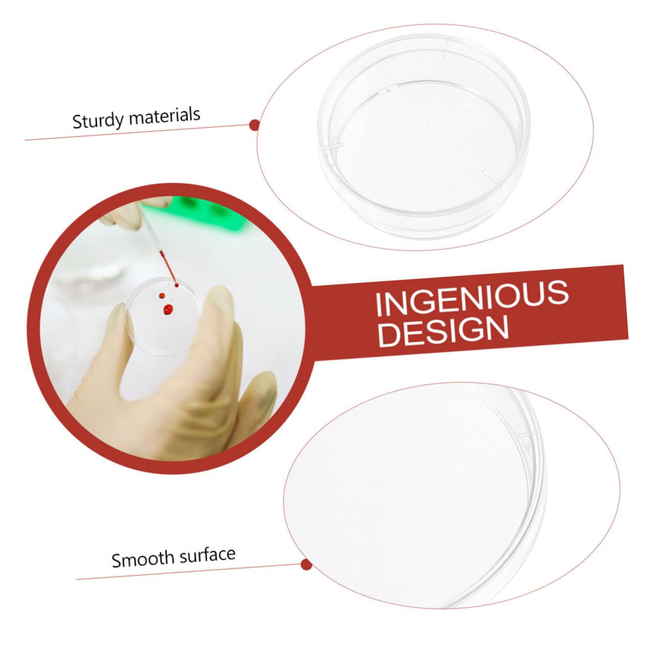 30pcs Plastic Petri Dishes for Cell Culture, Tissue Culture - Lab-Grade Sterile Disposable Culture Dishes for Microbiology, Biology Experiments & Scientific Research
