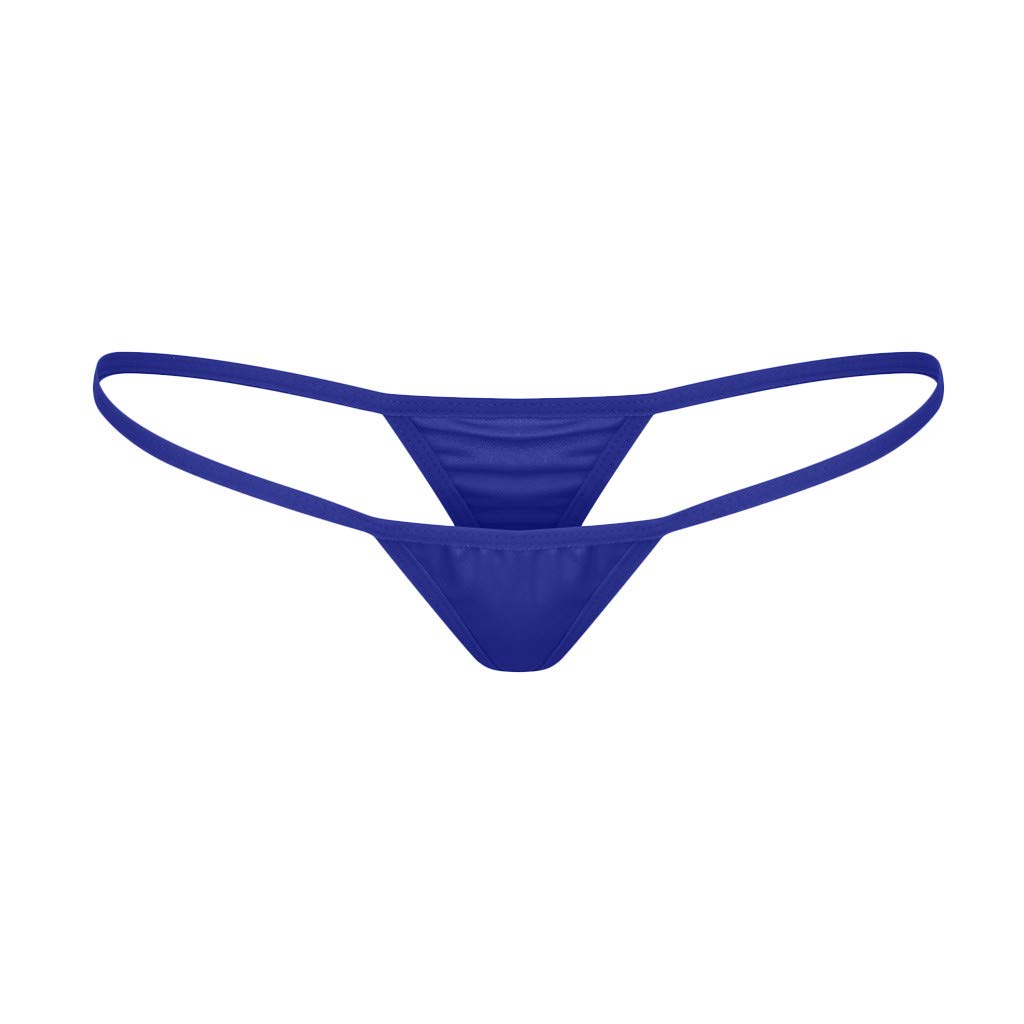 Sexy Lace G-String Thong Panties for Women - Comfortable V-String Underwear & Bunny Lingerie in Blue (Size S) - Perfect for Valentine's Day, Honeymoon & Romantic Nights