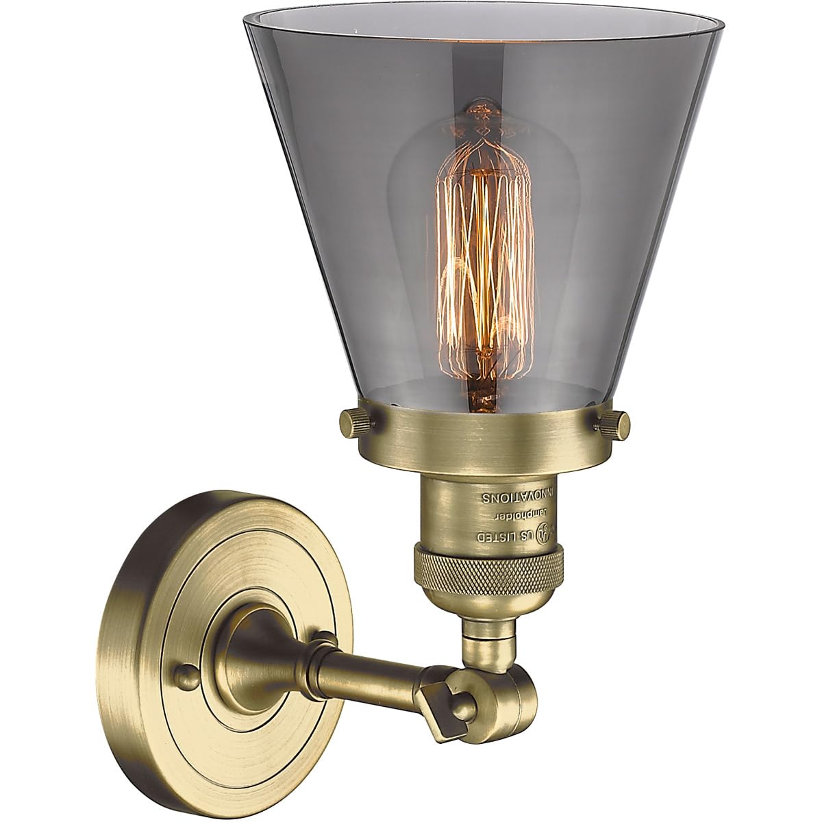 Innovations 201F-AB-G63-LED Semi-Flush Mount Ceiling Light Fixture in Antique Brass Finish - Energy Efficient LED Lighting for Bedroom, Living Room, Dining Room & Hallway