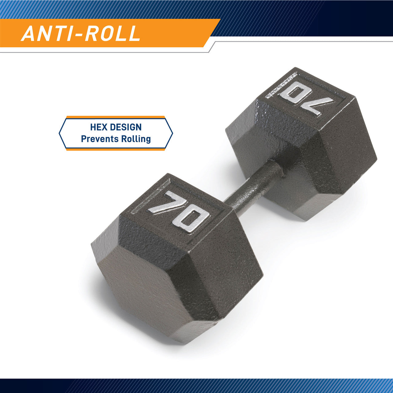 Marcy 70lb Hex Dumbbell Set - Premium Cast Iron Free Weights for Home Gym, Strength Training & CrossFit Workouts | Perfect for Weightlifting, Muscle Building & Fitness Routines