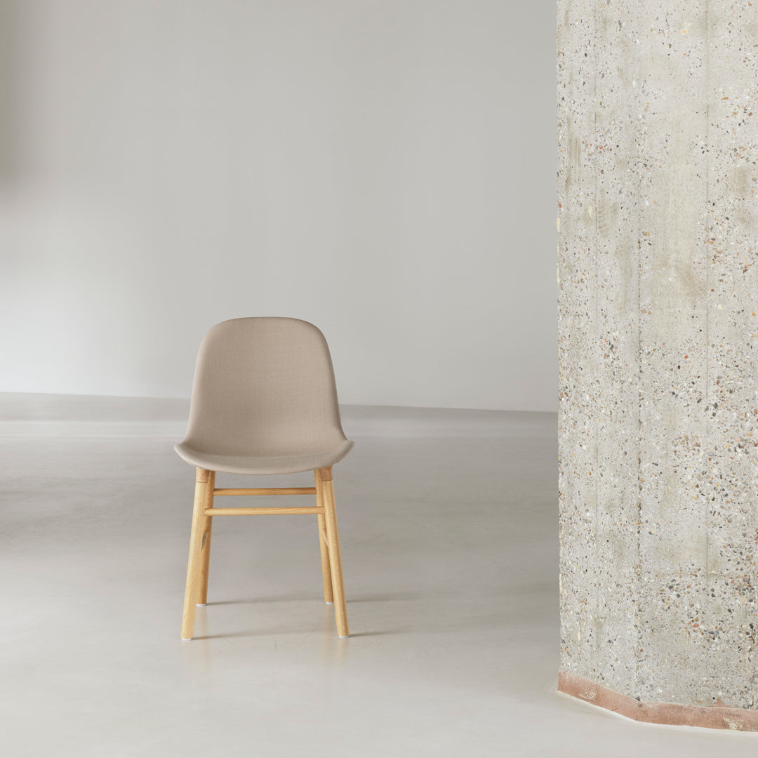 Modern Upholstered Form Chair with Solid Wood Legs - Comfortable Lounge Chair for Living Room, Bedroom, or Office
