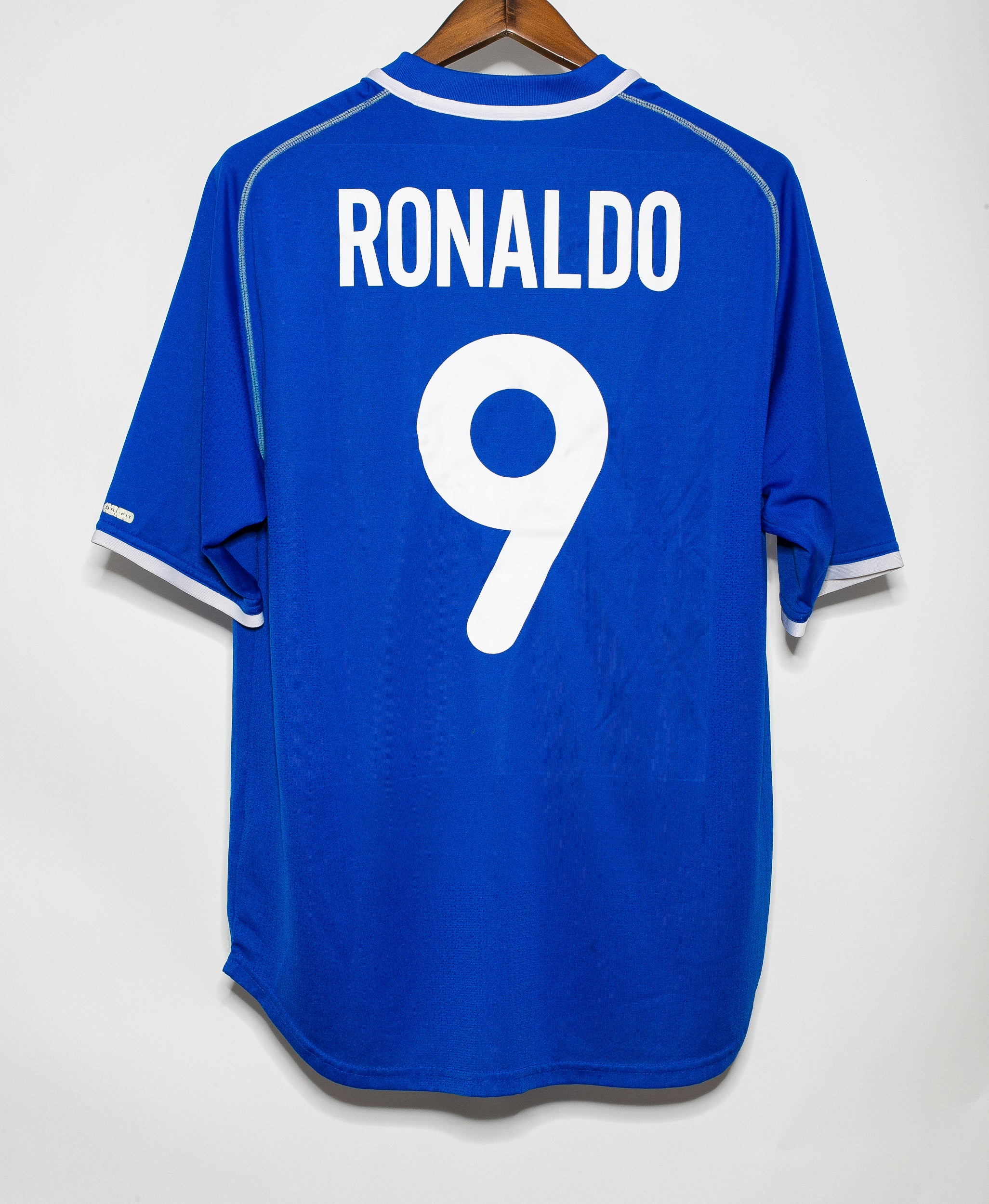 Authentic Brazil 2000 Away Soccer Jersey #9 Ronaldo (Size L) - Vintage Football Shirt for Fans, Collectors & Match Days