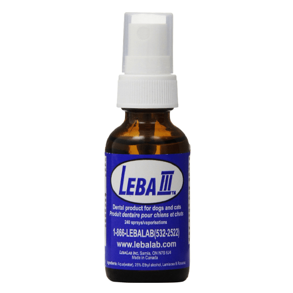 Leba III Dental Care Spray with Dropper - 1 oz Oral Hygiene Solution for Dogs & Cats | Freshens Breath & Reduces Plaque | Perfect for Travel & Daily Pet Dental Care