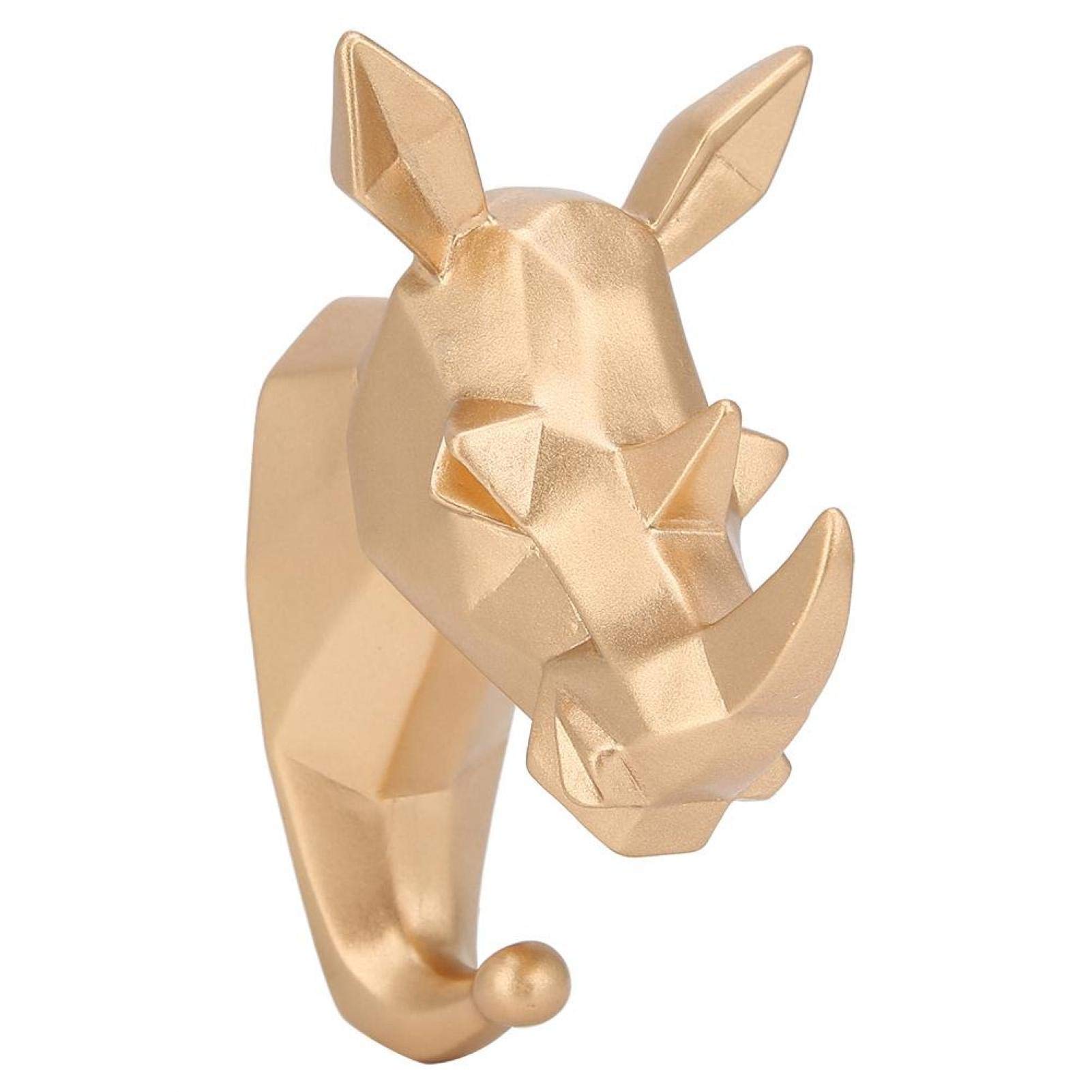 Animal Shaped Resin Wall Mounted Hooks - Rhinoceros Design Coat & Bag Hanger, Sturdy Clothing Hook for Bathroom Towel Rack, Bedroom & Entryway Organization - Perfect for Home Decor & Space Saving Storage