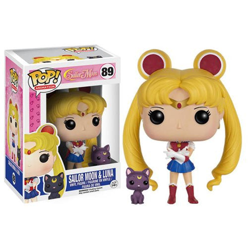 Anime Pop! Vinyl Figure - Sailor Moon with Luna Collectible Toy | Funko Pop Exclusive | Perfect for Anime Fans, Gift Giving & Display